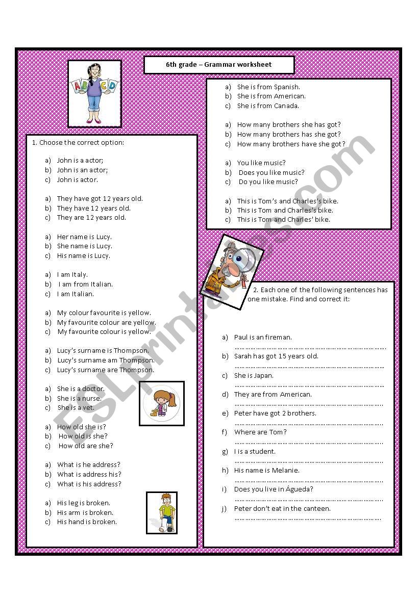 Personal Id worksheet