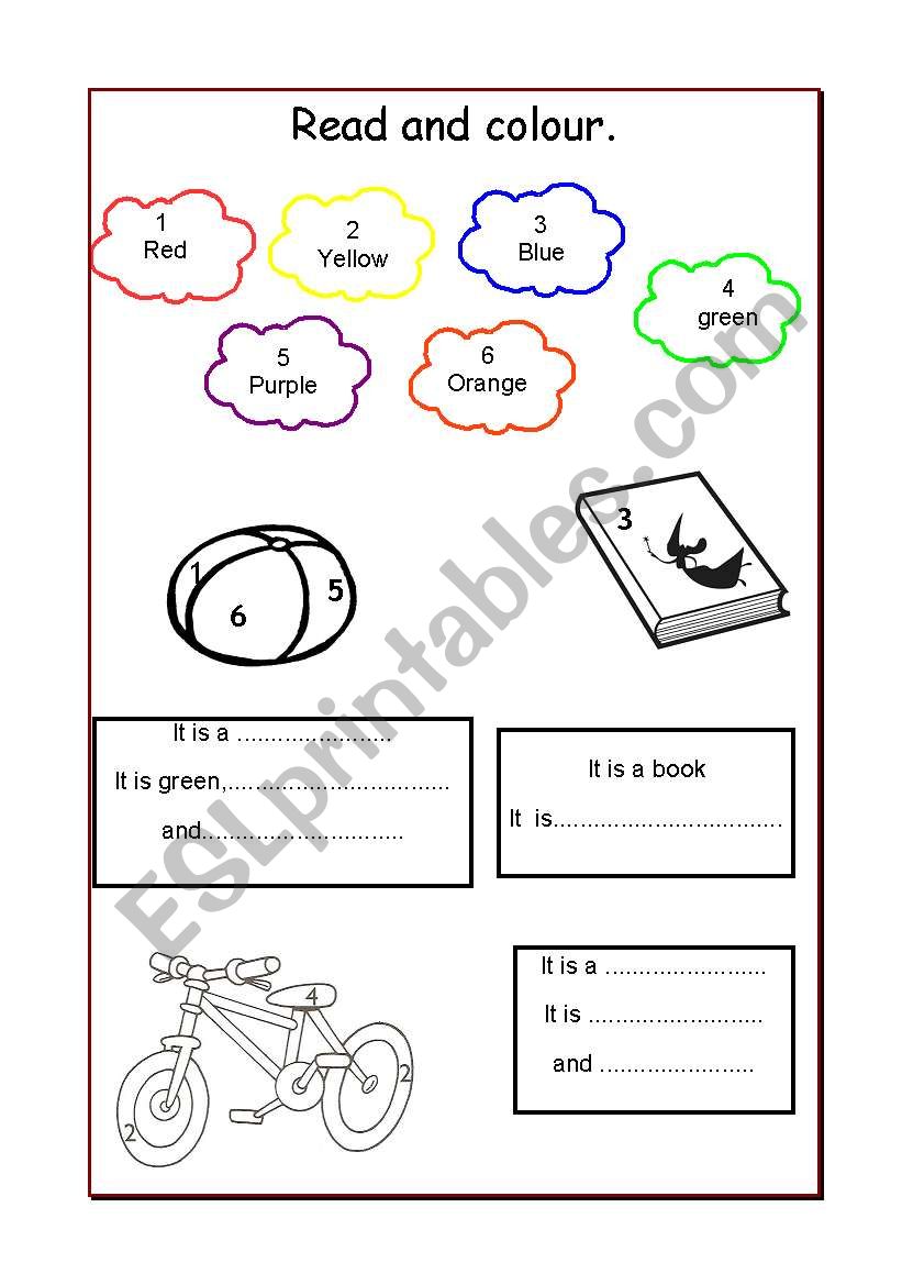 Read and Colour worksheet