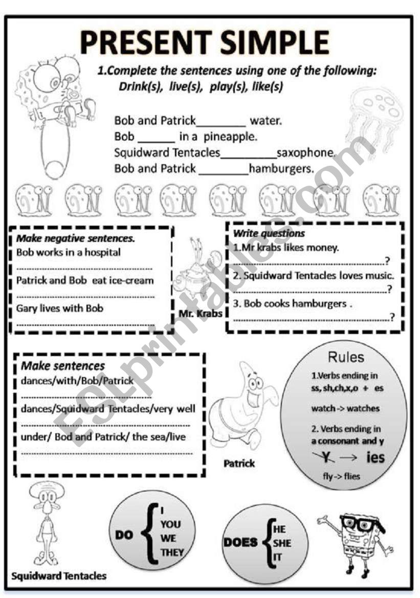 PRESENT SIMPLE worksheet