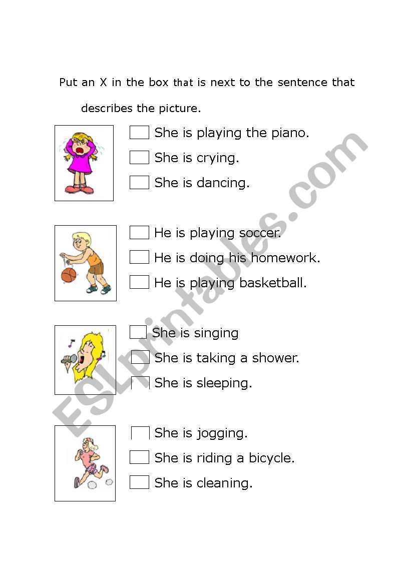 What is he/she doing? worksheet
