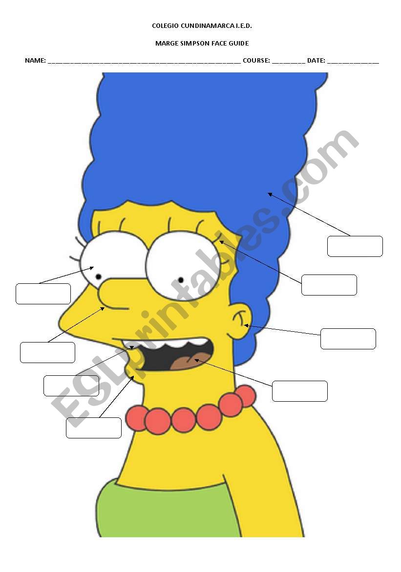 Marge simpson body and face guide