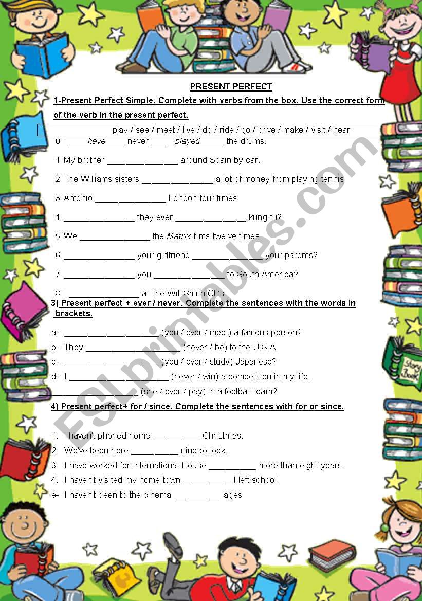 Present Perfect  worksheet