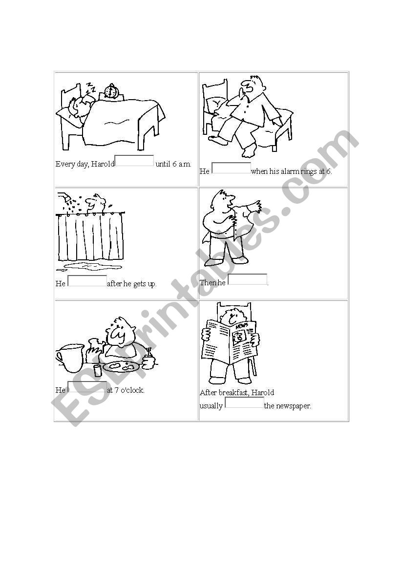 Daily routines worksheet