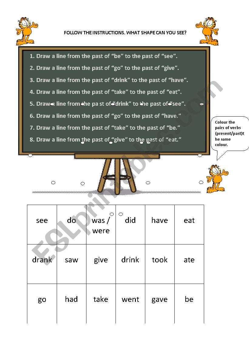 past form of verbs worksheet