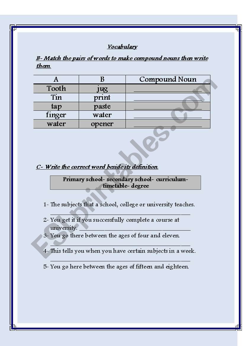 Test worksheet