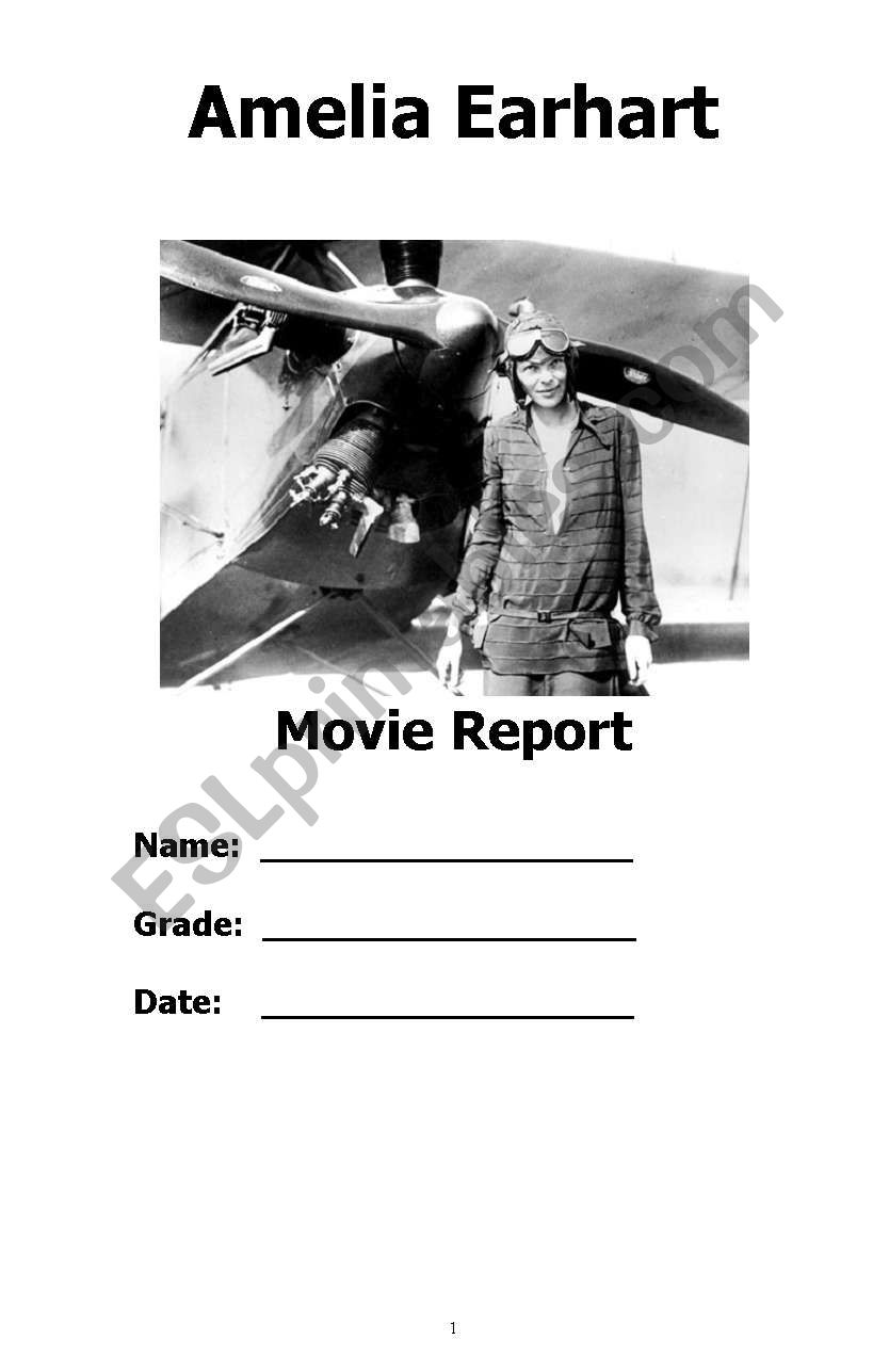 Amelia Earhart worksheet