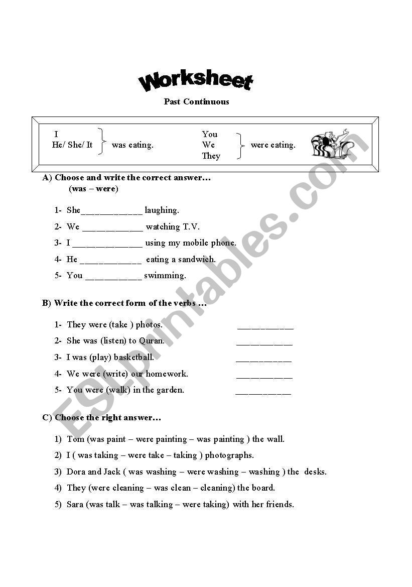 Past Continuous worksheet