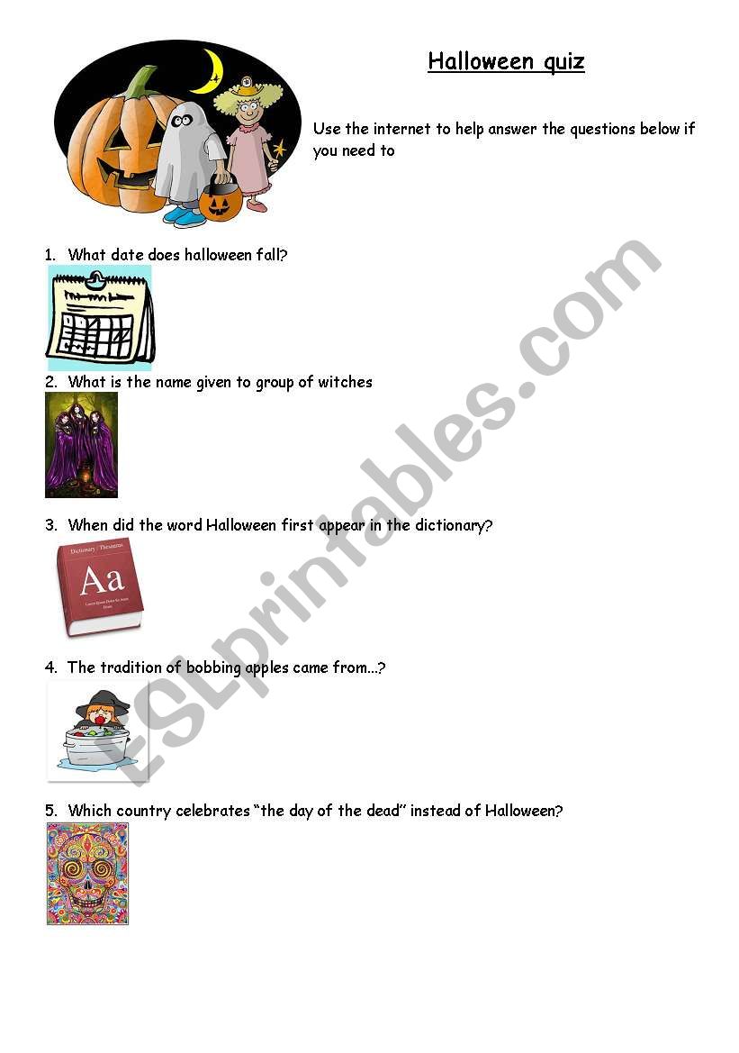 Halloween Quiz worksheet