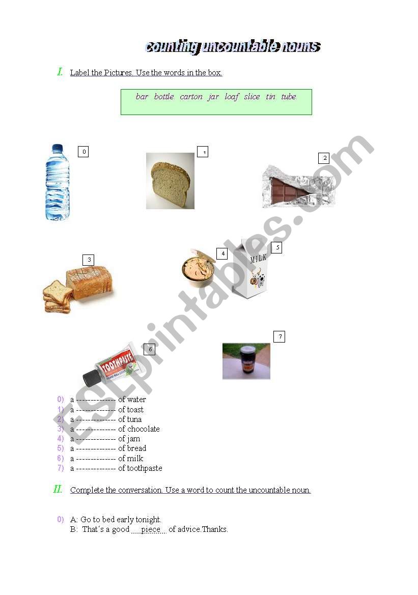 countable or uncountable nouns