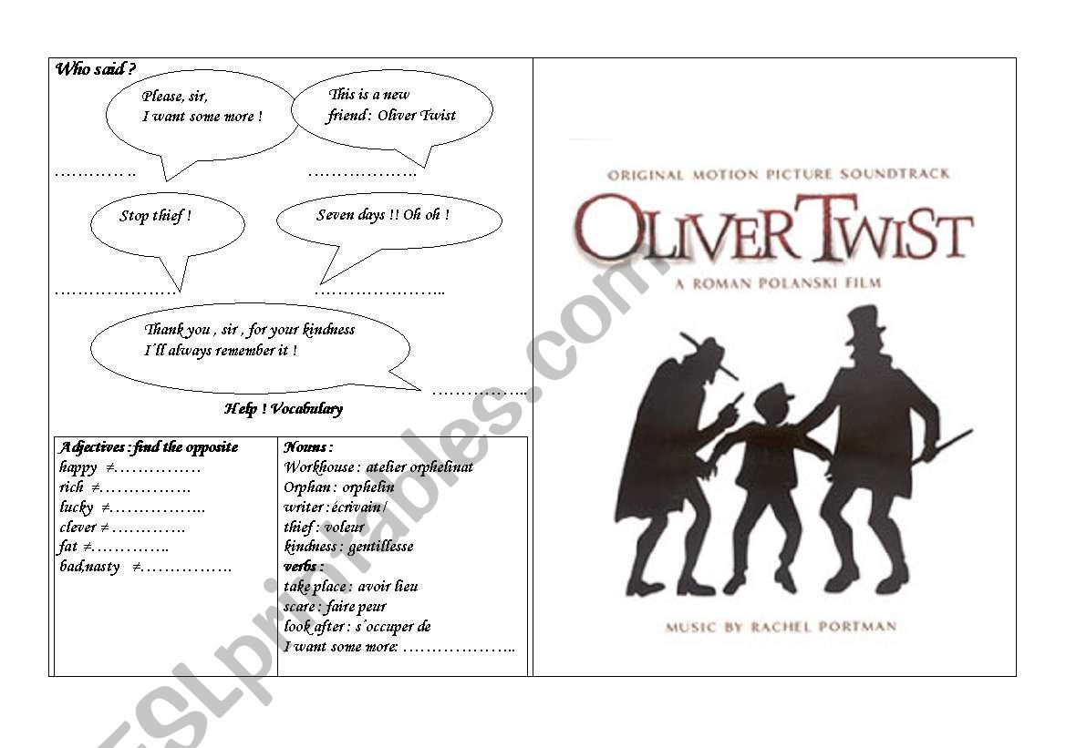 PolanskiÂ´s Oliver Twist  worksheet