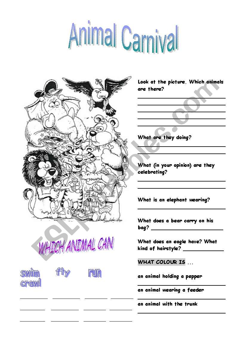 Animal Carnival worksheet