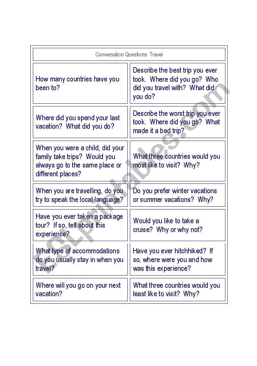 Conversation Classes worksheet