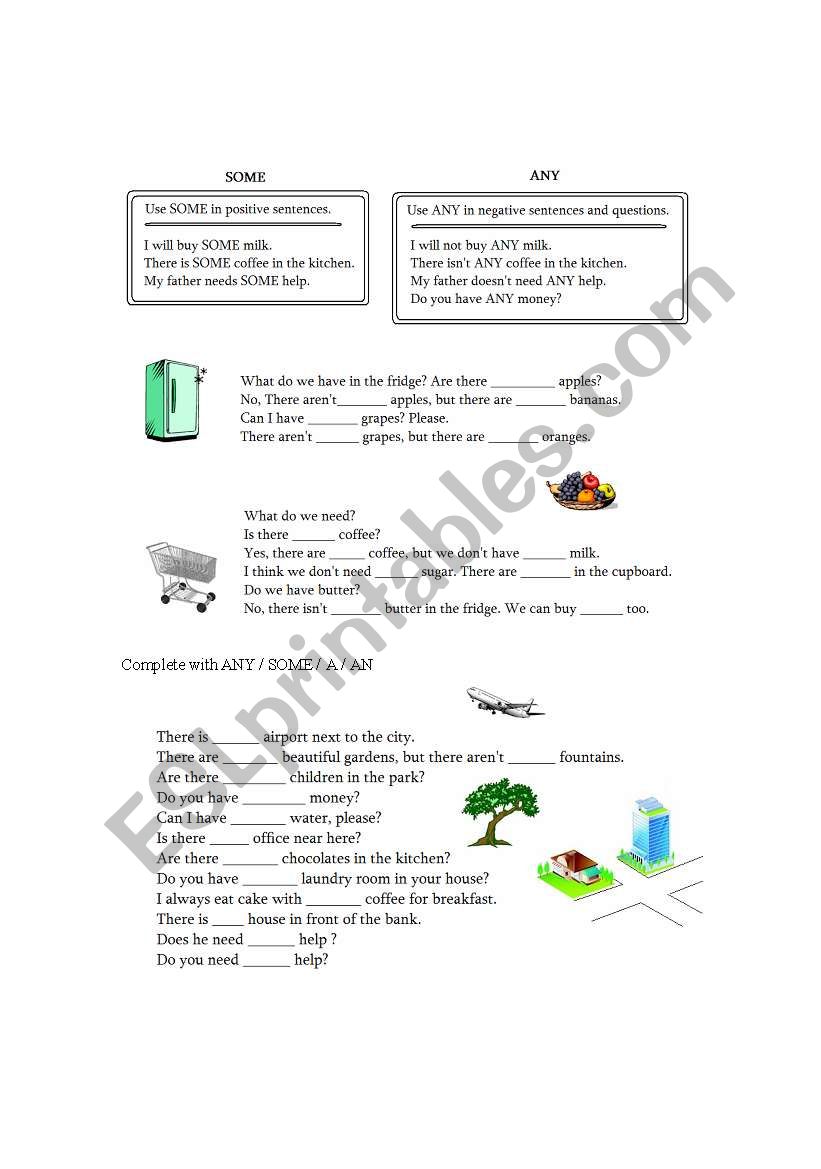 Some  - Any    &       Articles  A/An     Exrcises