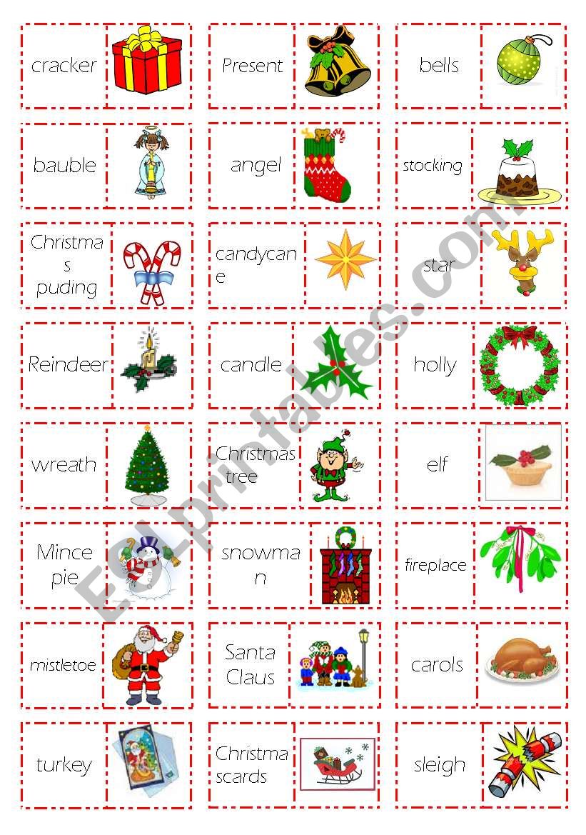 christmas domino worksheet