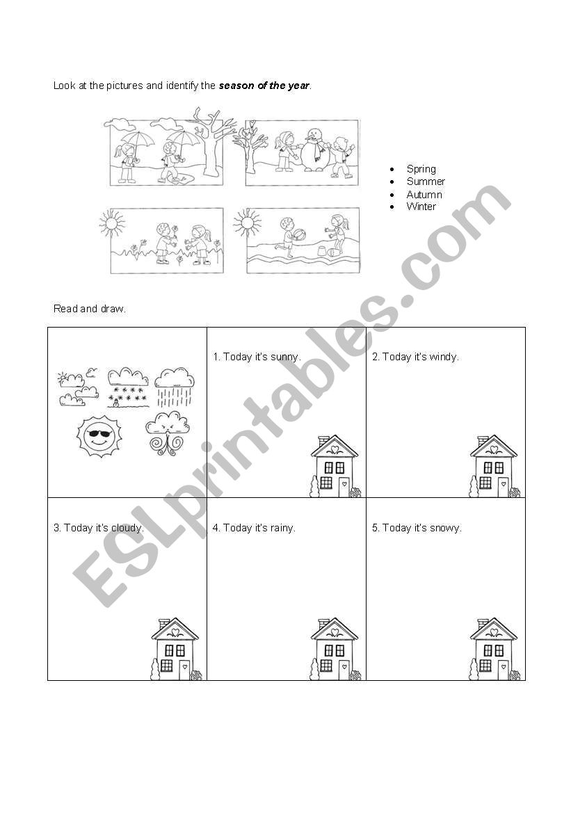 Seasons and weather worksheet