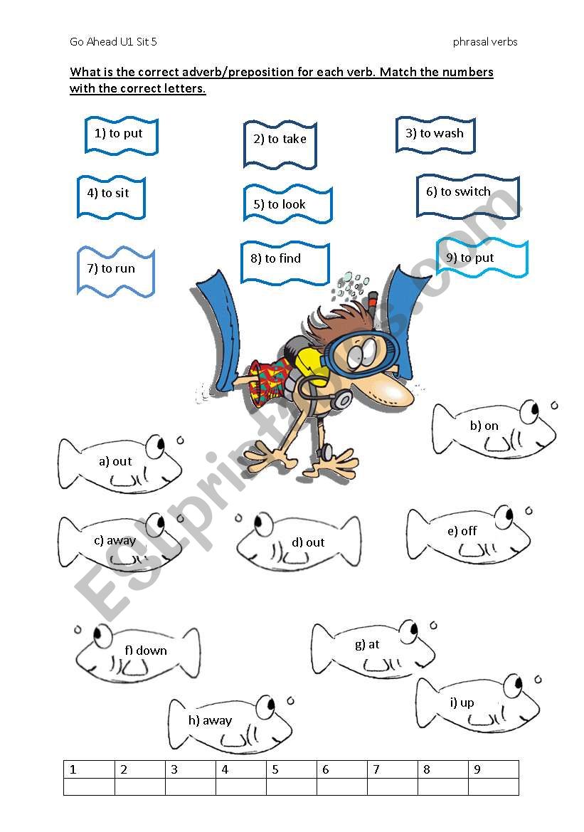 phrasal verbs matching worksheet