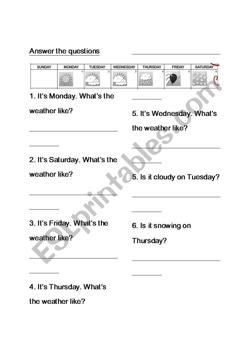 Whats the weather like? worksheet