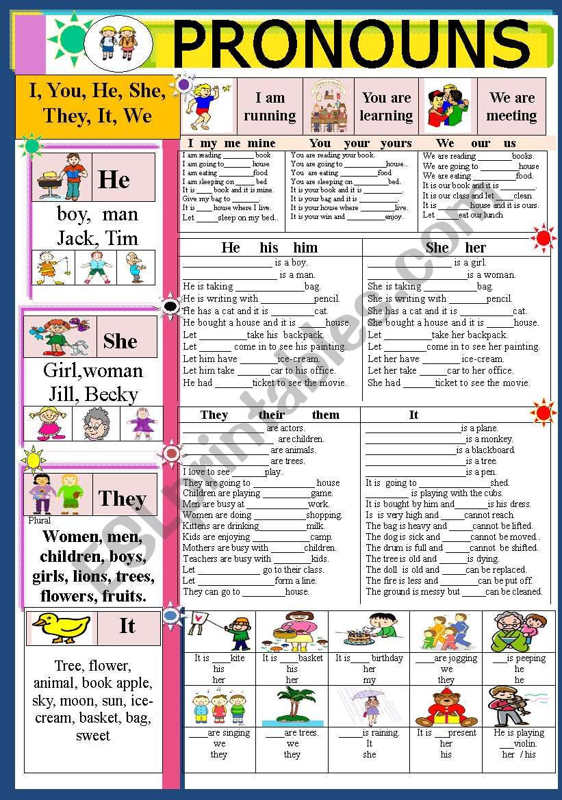 Pronouns worksheet