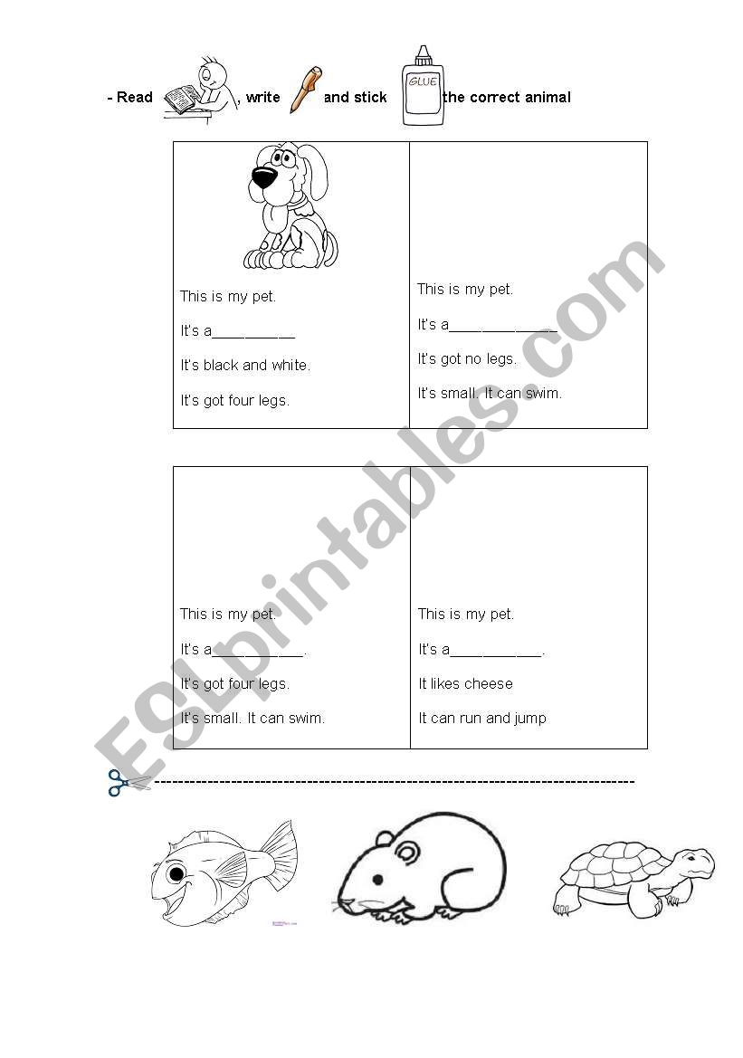 Animals descriptions worksheet