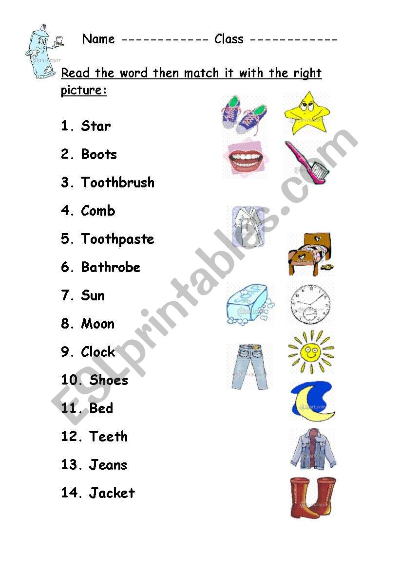 read and match worksheet