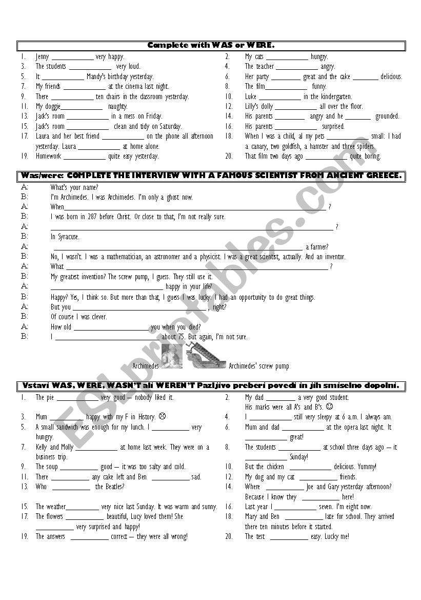 Past simple - regular verbs affirmative + BE affirmative, interrogative, negative