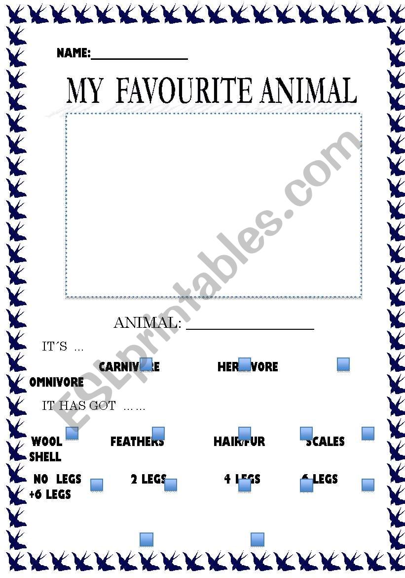 Pet profile worksheet