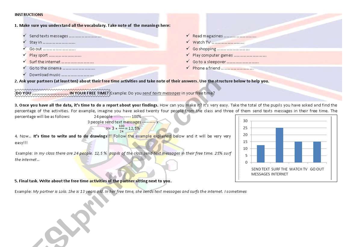 FREE TIME SURVEY worksheet