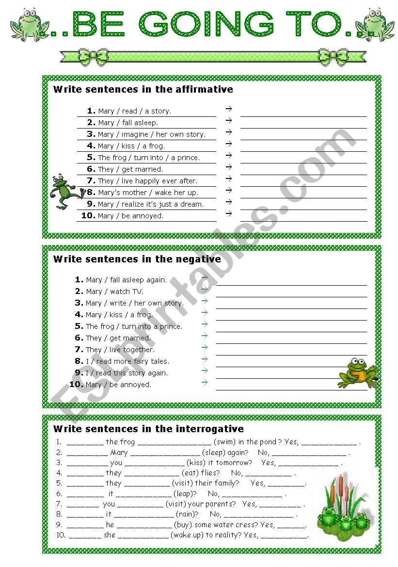 be going to - exercises worksheet