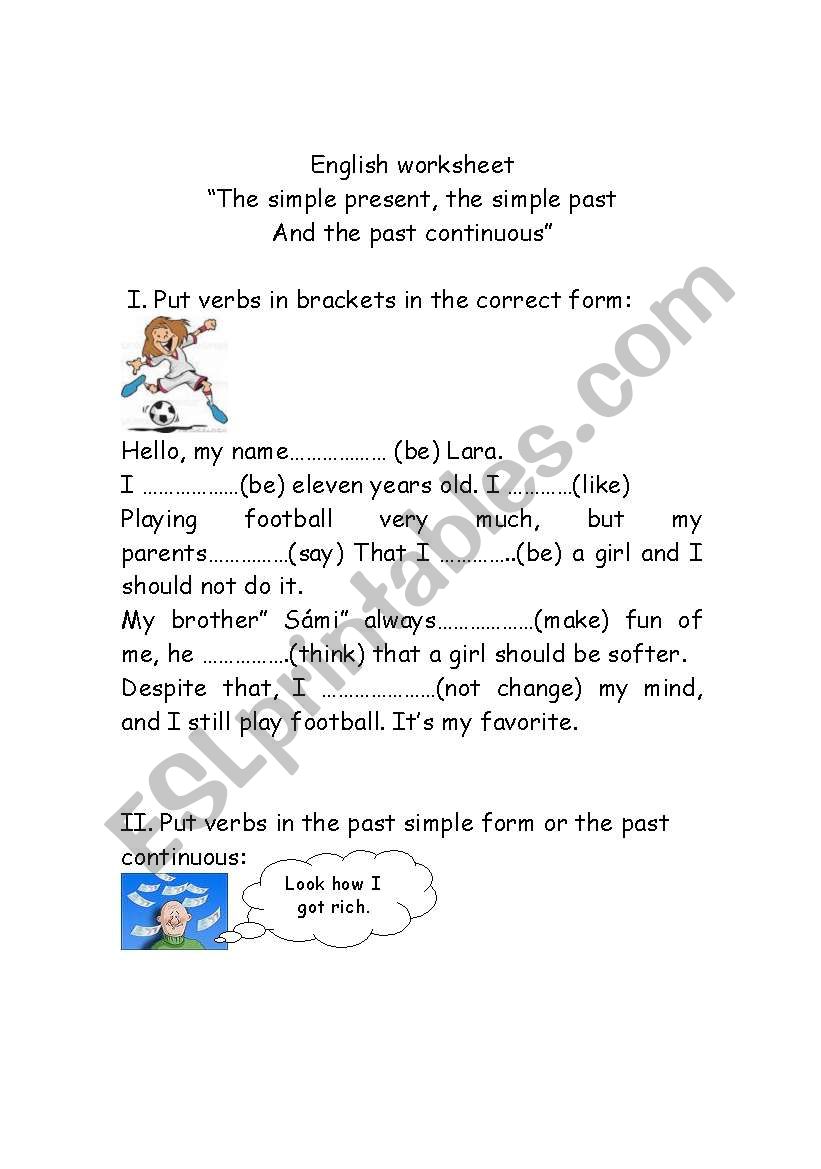 verb tenses worksheet