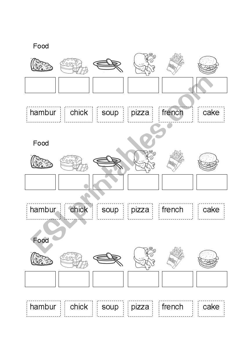 vocabulary food worksheet