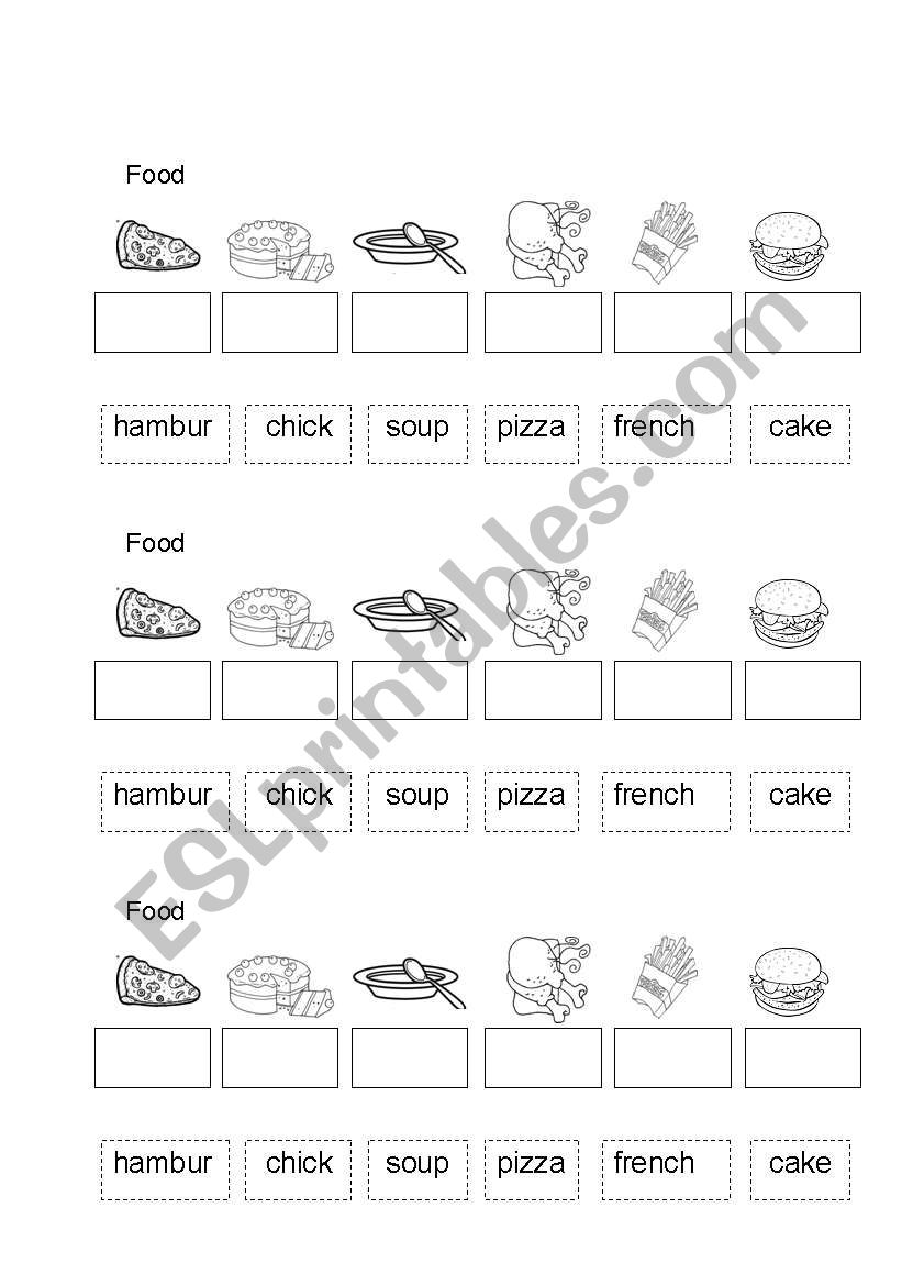 vocabulary food worksheet