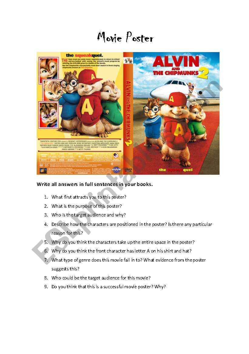 alvin and the chipmunks 2 movie poster