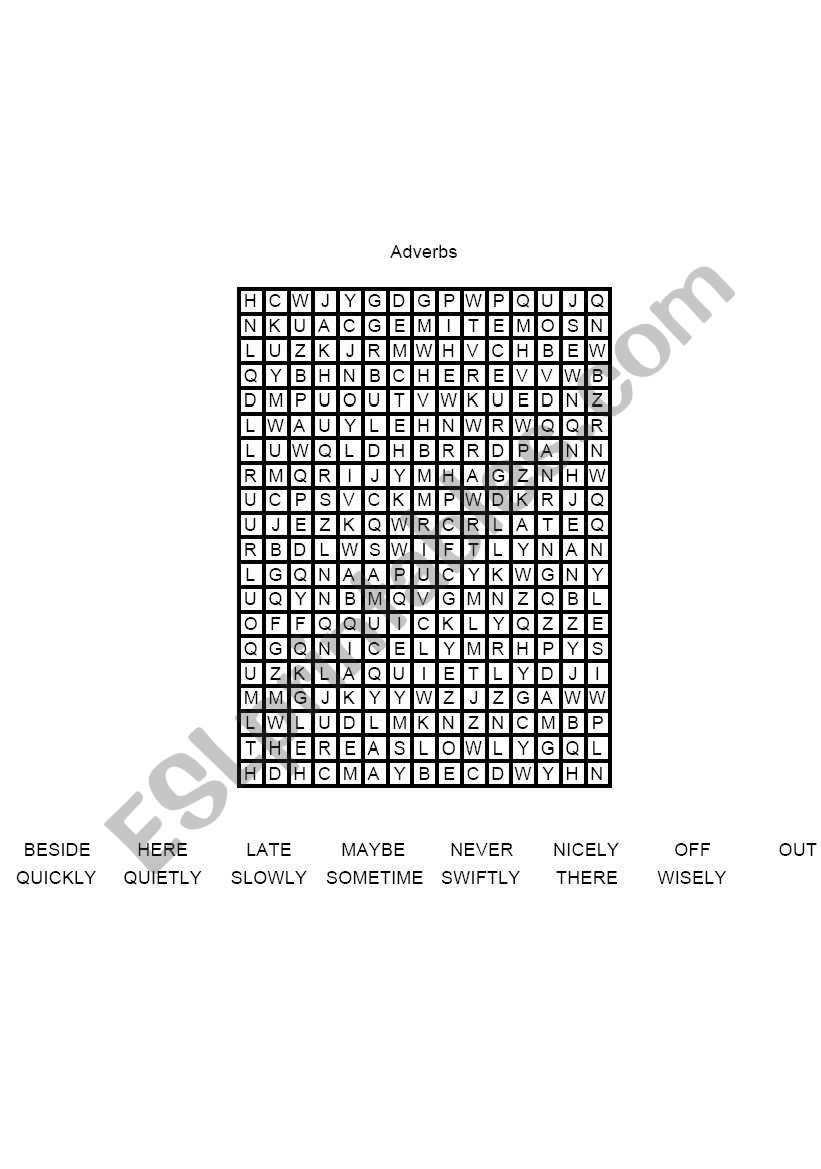 adverbs worksheet