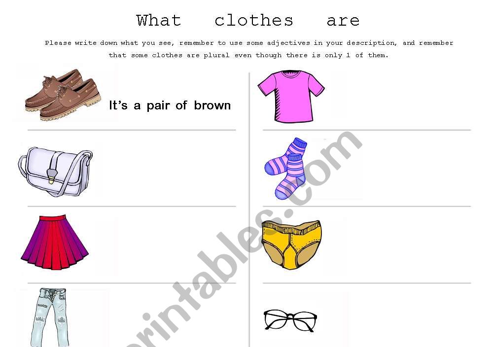 What clothes are these? worksheet