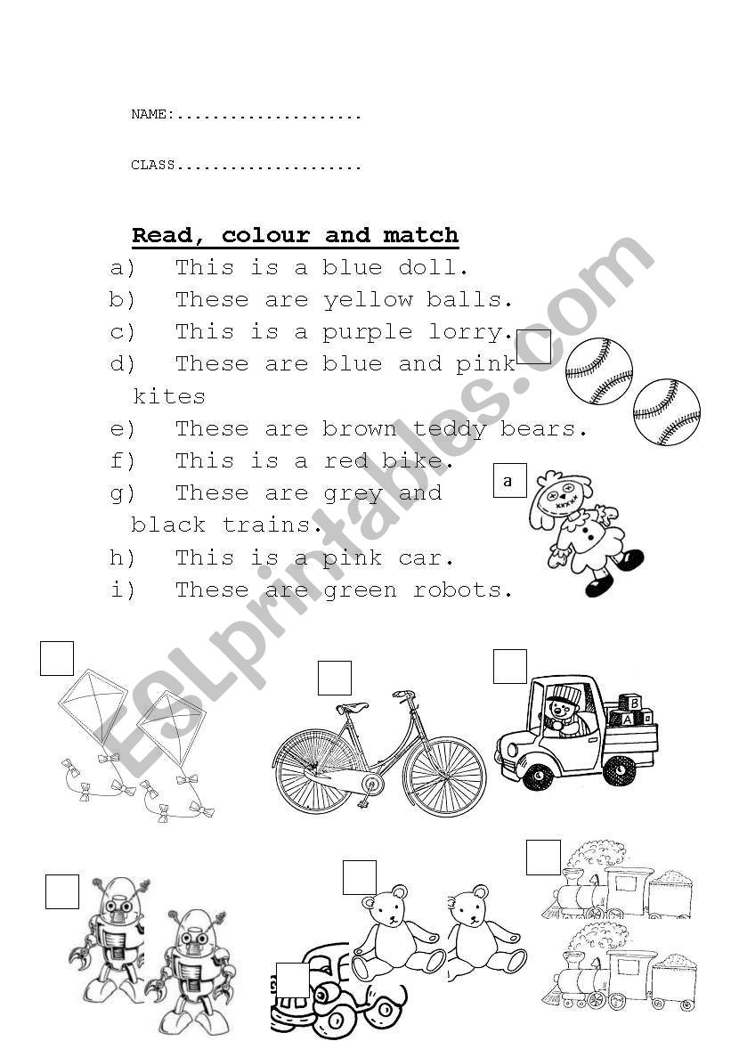 toys worksheet