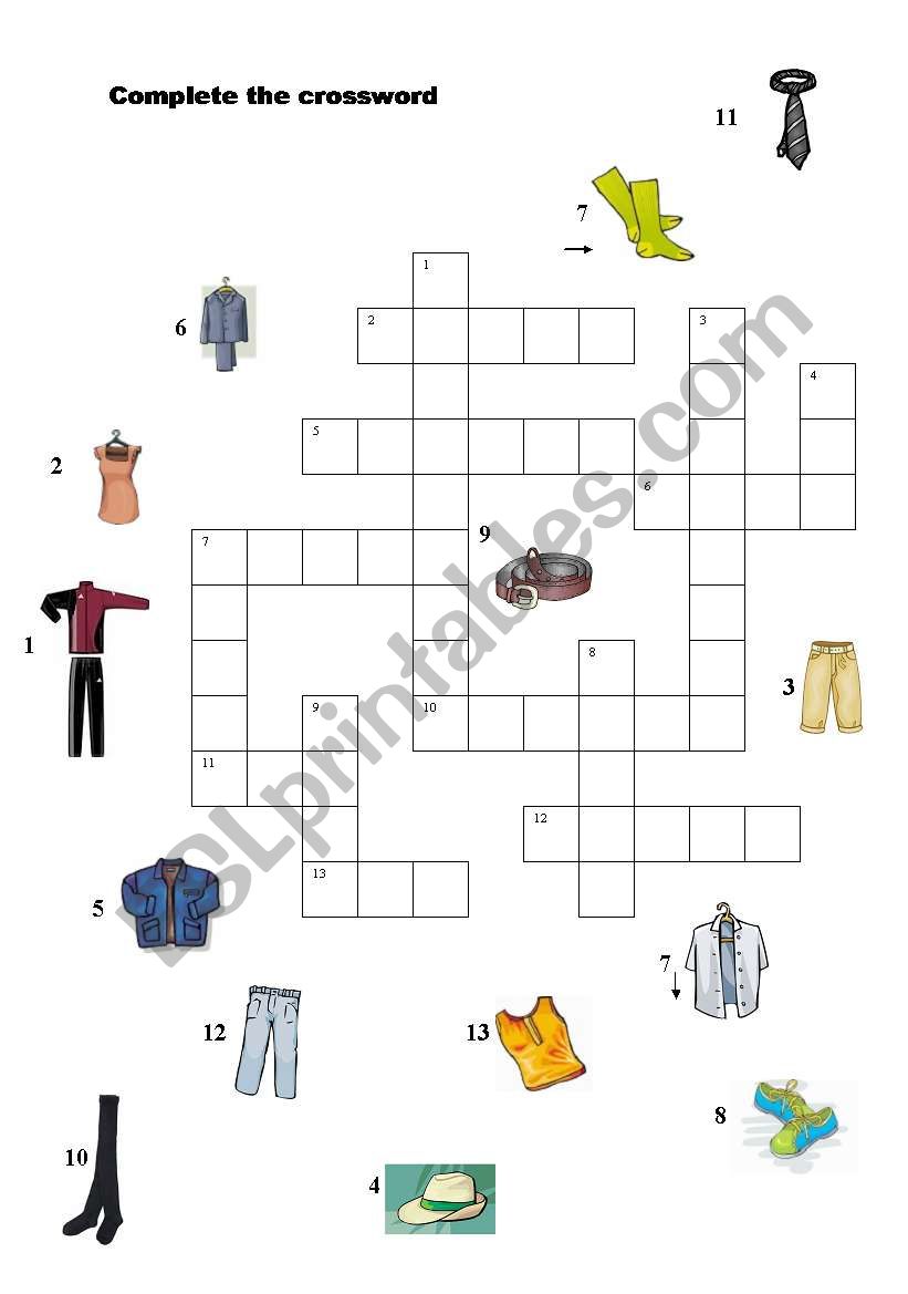 crossword worksheet