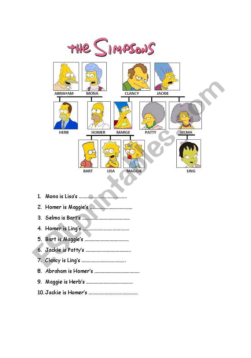 FAMILY worksheet