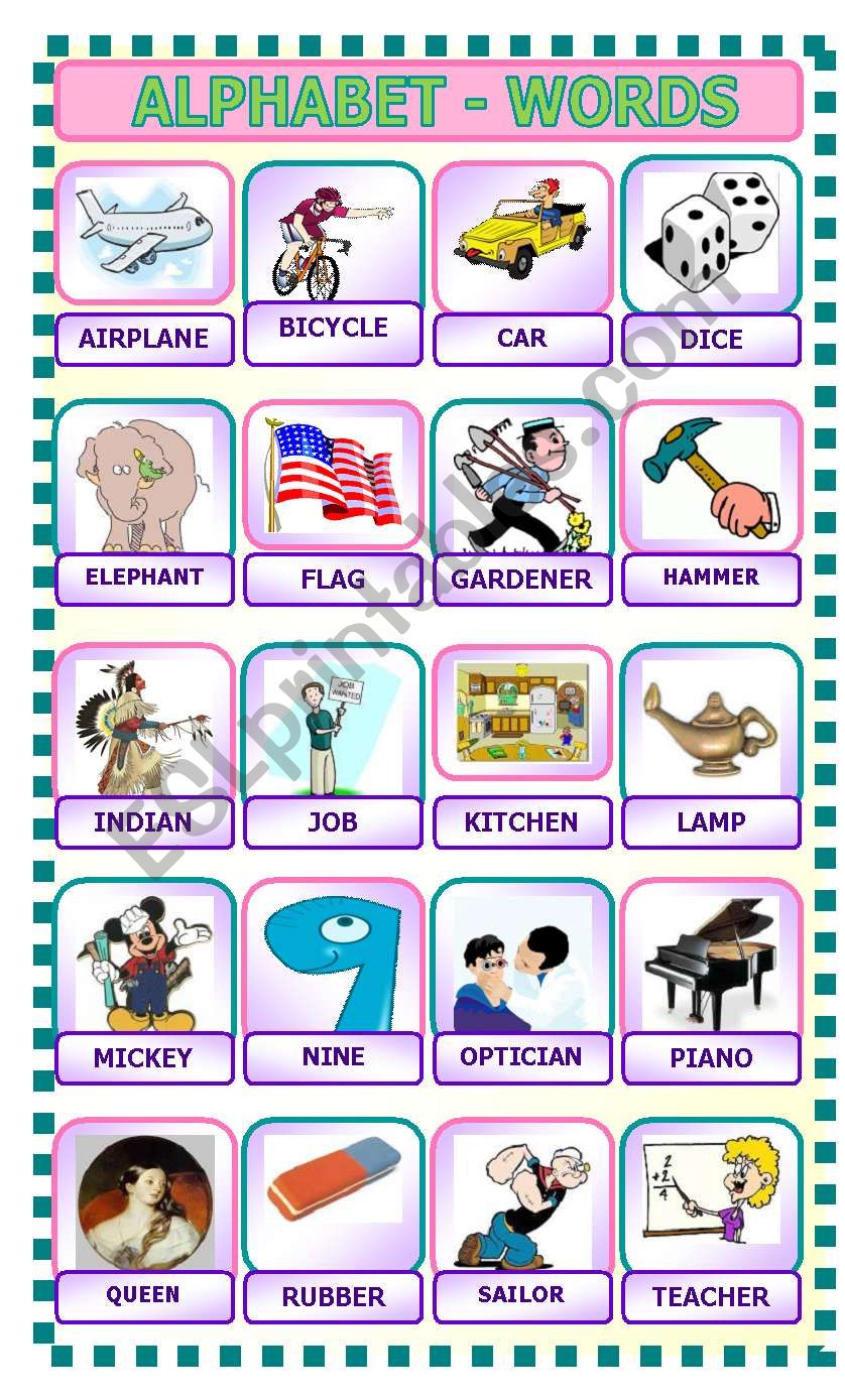 ALPHABET - WORDS worksheet