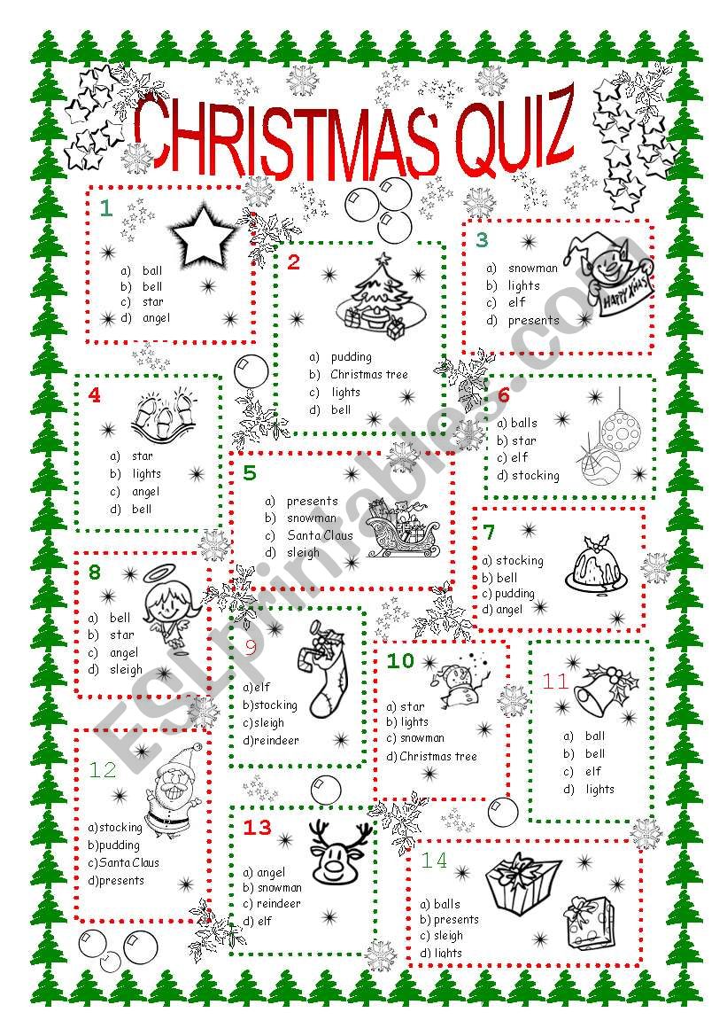 Christmas Quiz ESL Worksheet By Fio ek Christmas Quiz ESL Worksheet By Fio ek