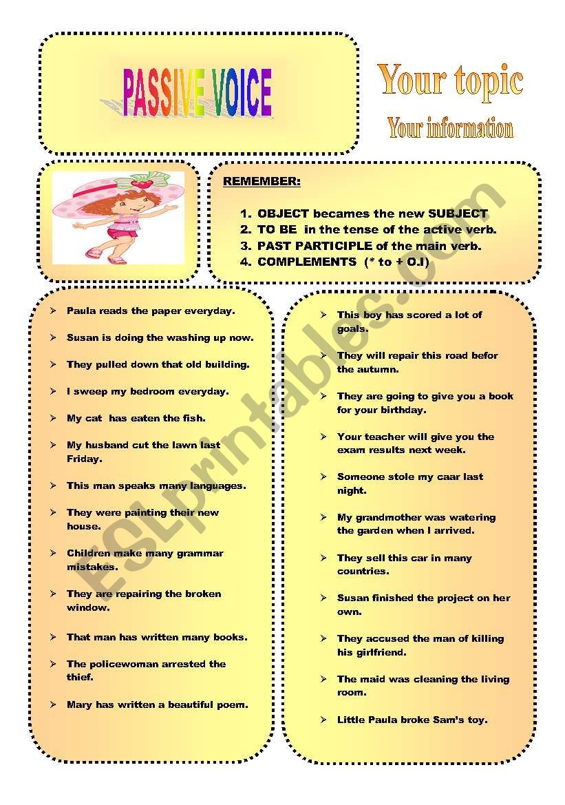 Passive Voice Practice worksheet