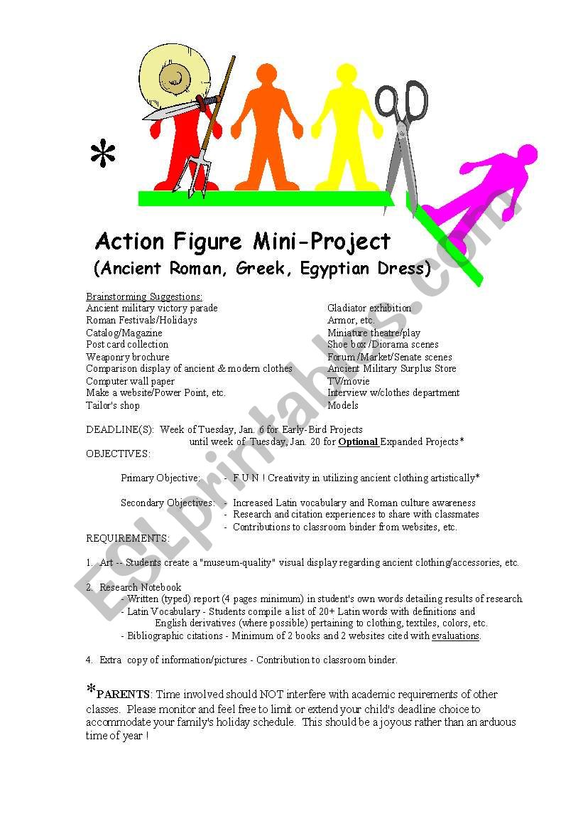 Action Figure Mini-Project worksheet