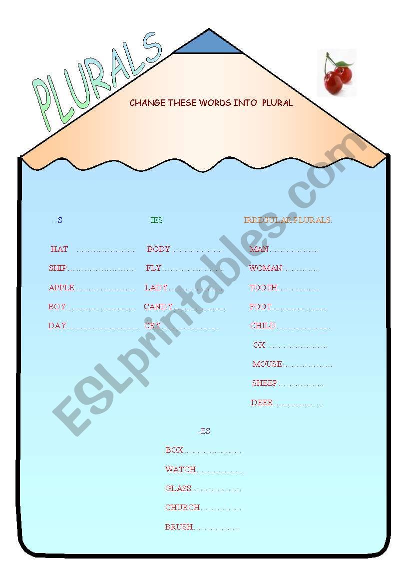 plurals worksheet