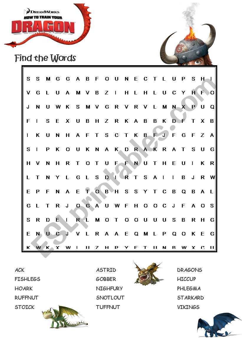 How to Train a Dragon worksheet