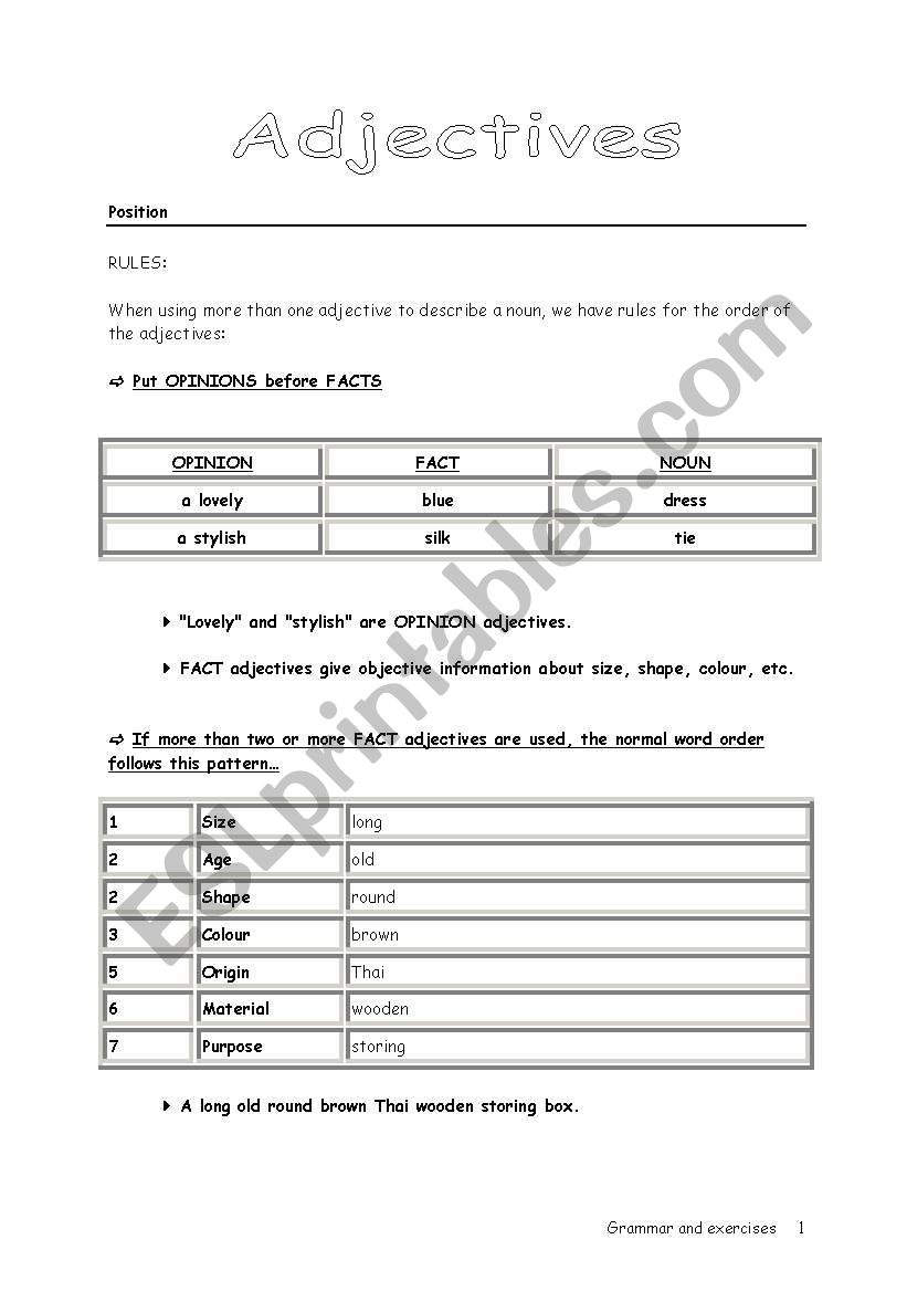 adjective order + compound adjectives