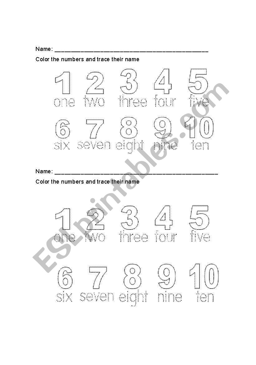 numbers 1 to 10 worksheet