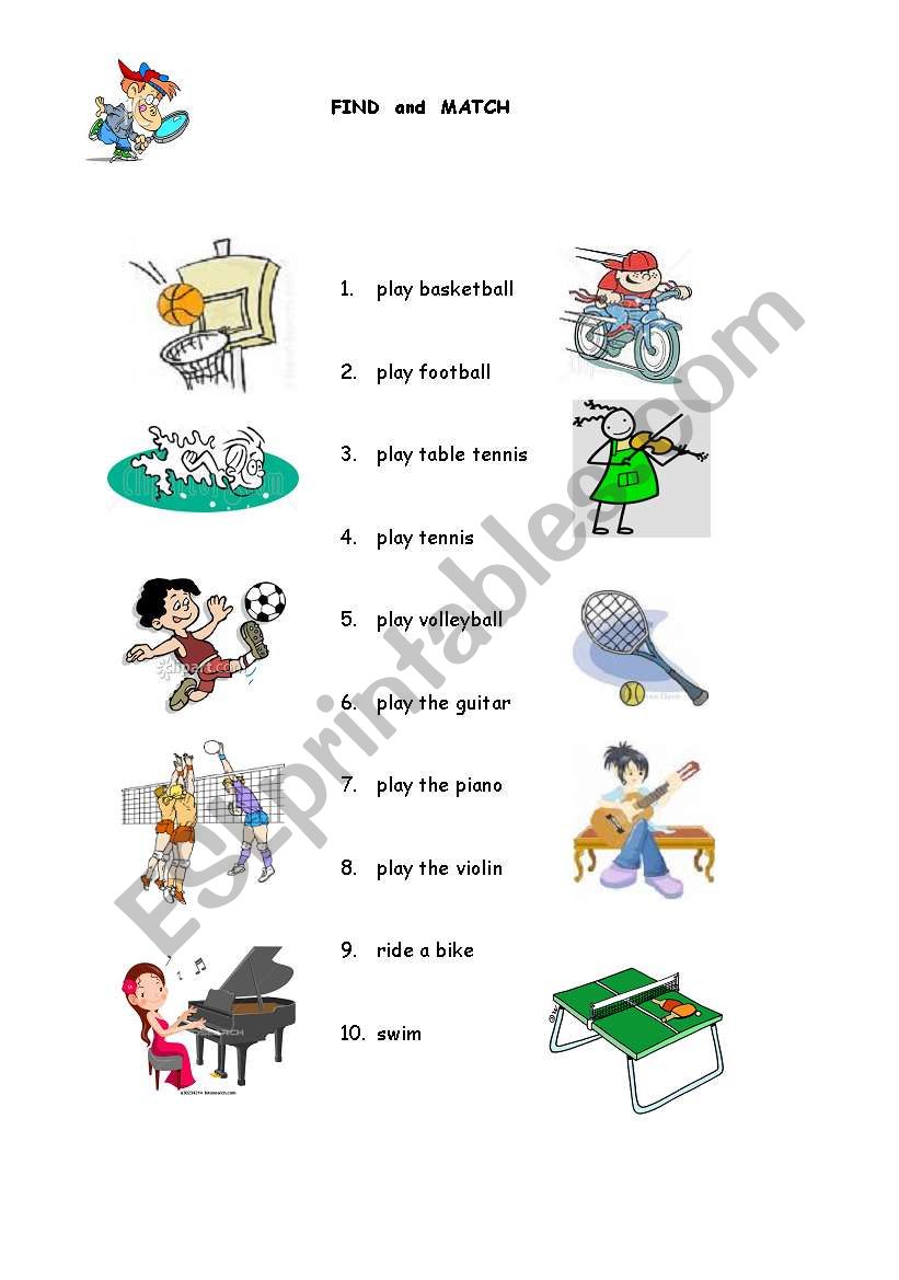 Free Time Activities worksheet