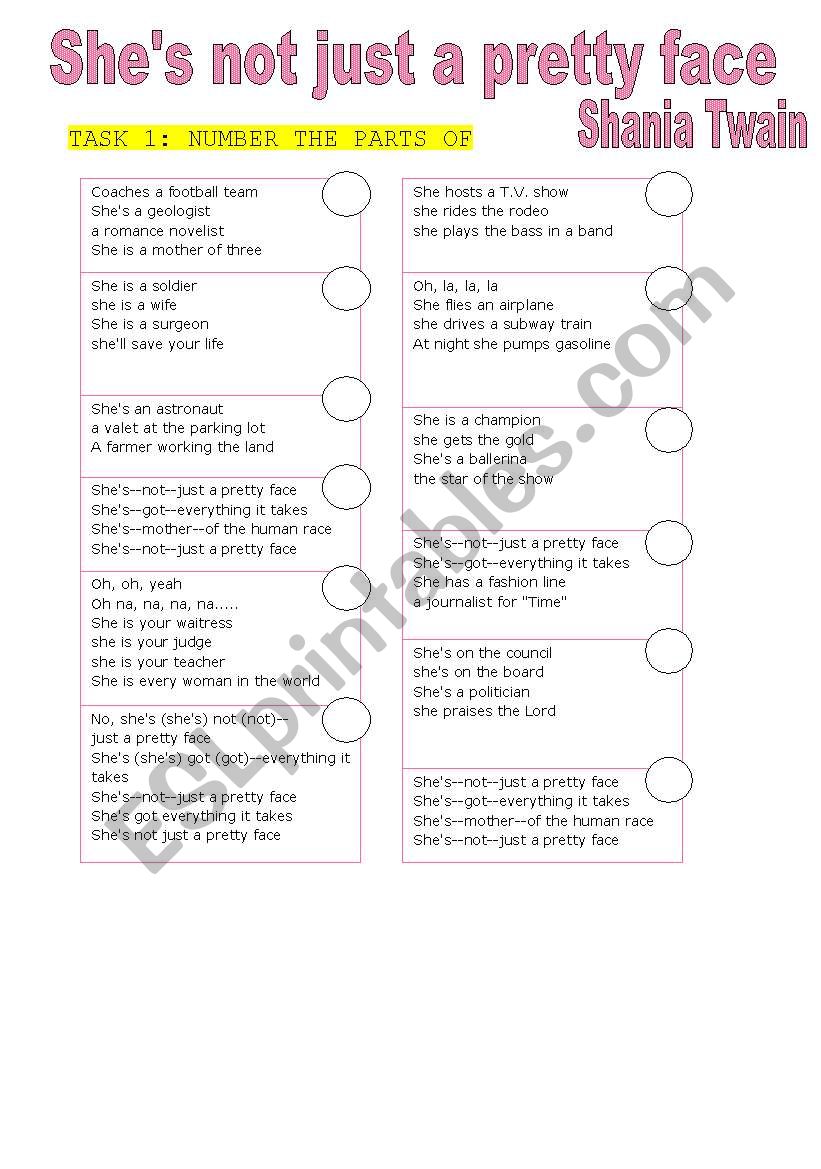 Song: SheÂ´s not just a pretty face - Shania Twain