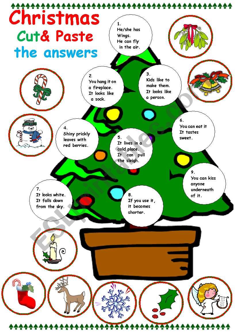 christmas Cut and paste worksheet