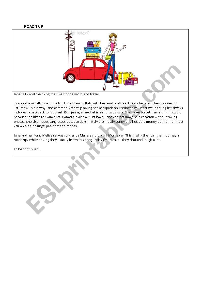 travelling worksheet