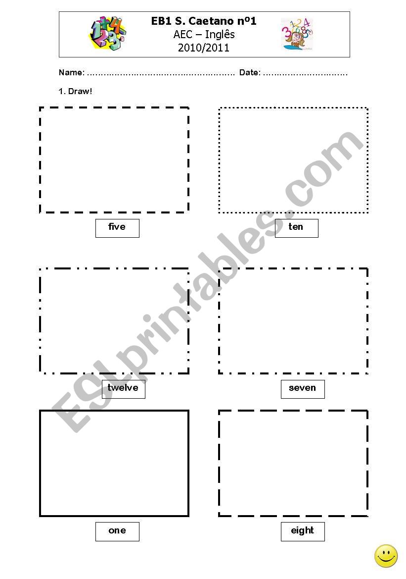 numbers worksheet